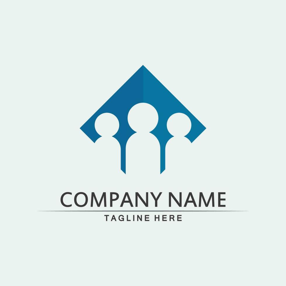 logo della comunità persone lavorano team e business vector logo e design gruppo famiglia