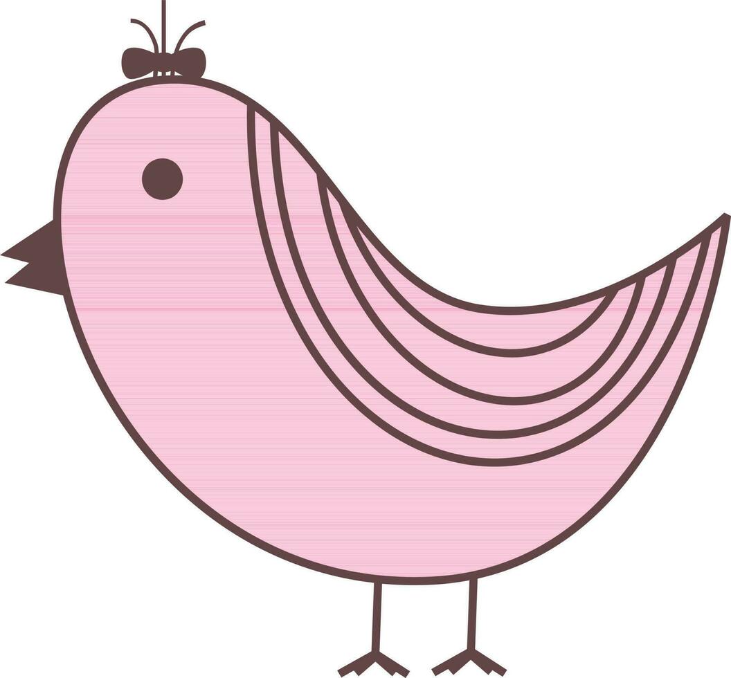 cartone animato carino vettore di rosa uccello.