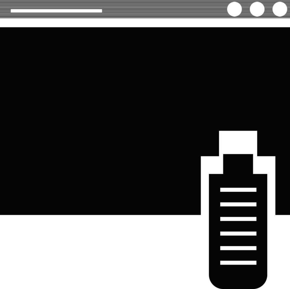del browser finestra con USB icona. vettore