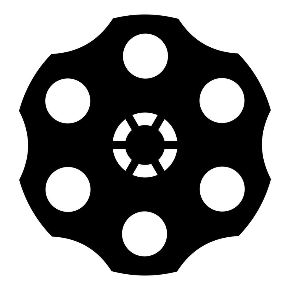 il tamburo di il rivoltella icona nero colore vettore illustrazione Immagine piatto stile