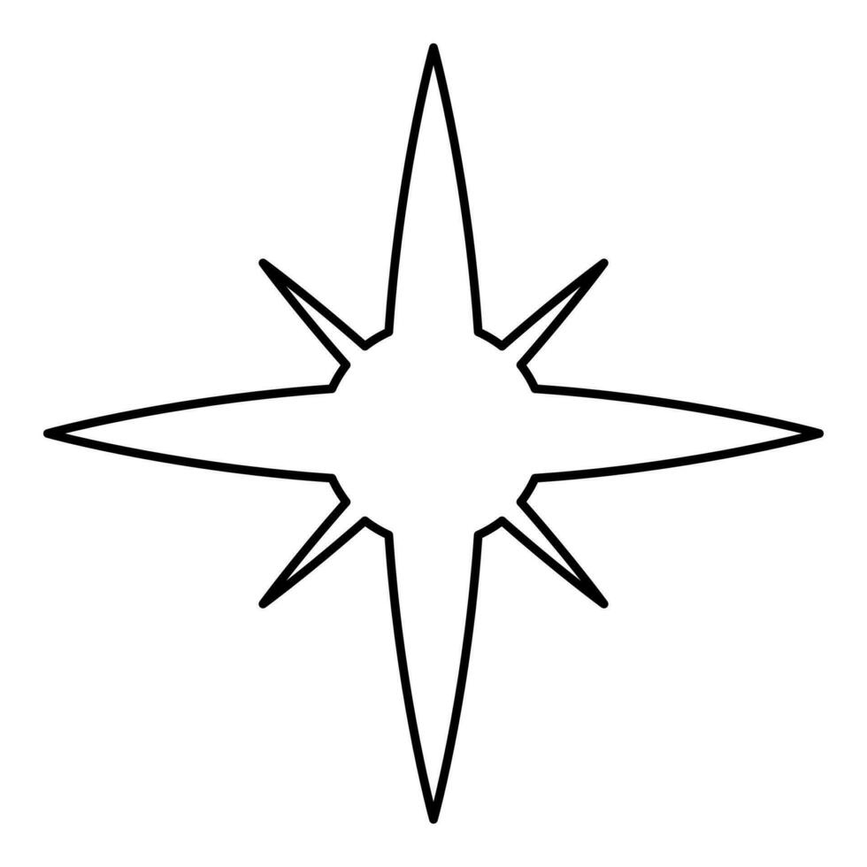 stella scintilla contorno schema linea icona nero colore vettore illustrazione Immagine magro piatto stile