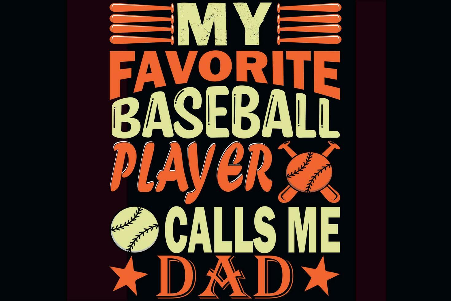 mio preferito baseball giocatore chiamate me papà vettore
