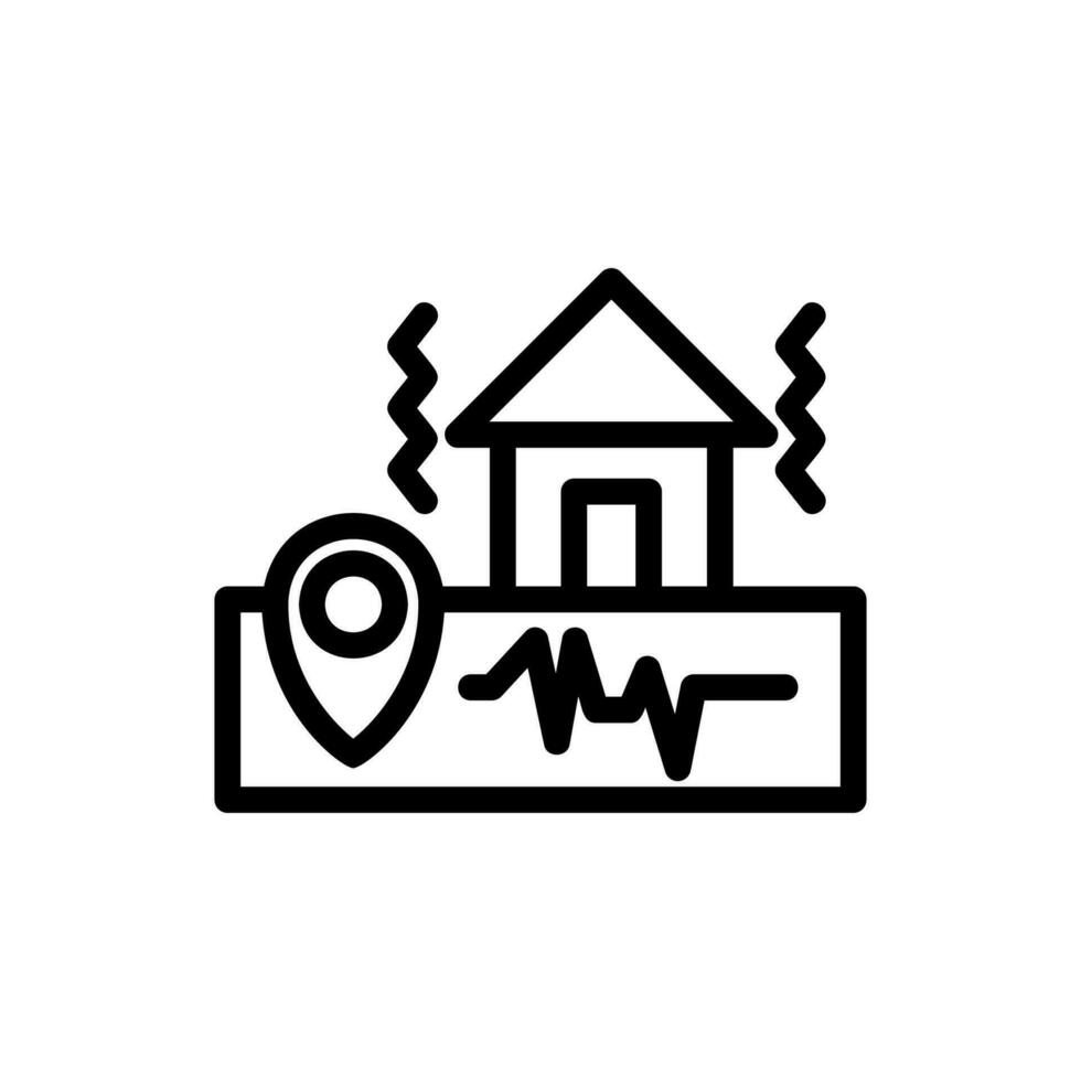 terremoto icona isolato su nero. terremoto icona simbolo adatto per utente interfacce, grafico progettisti e siti web su bianca sfondo. vettore