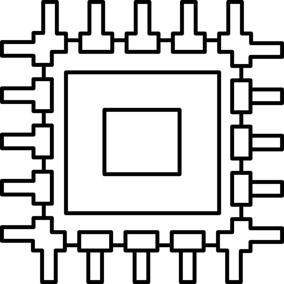 schema microchip icona nel piatto stile. vettore