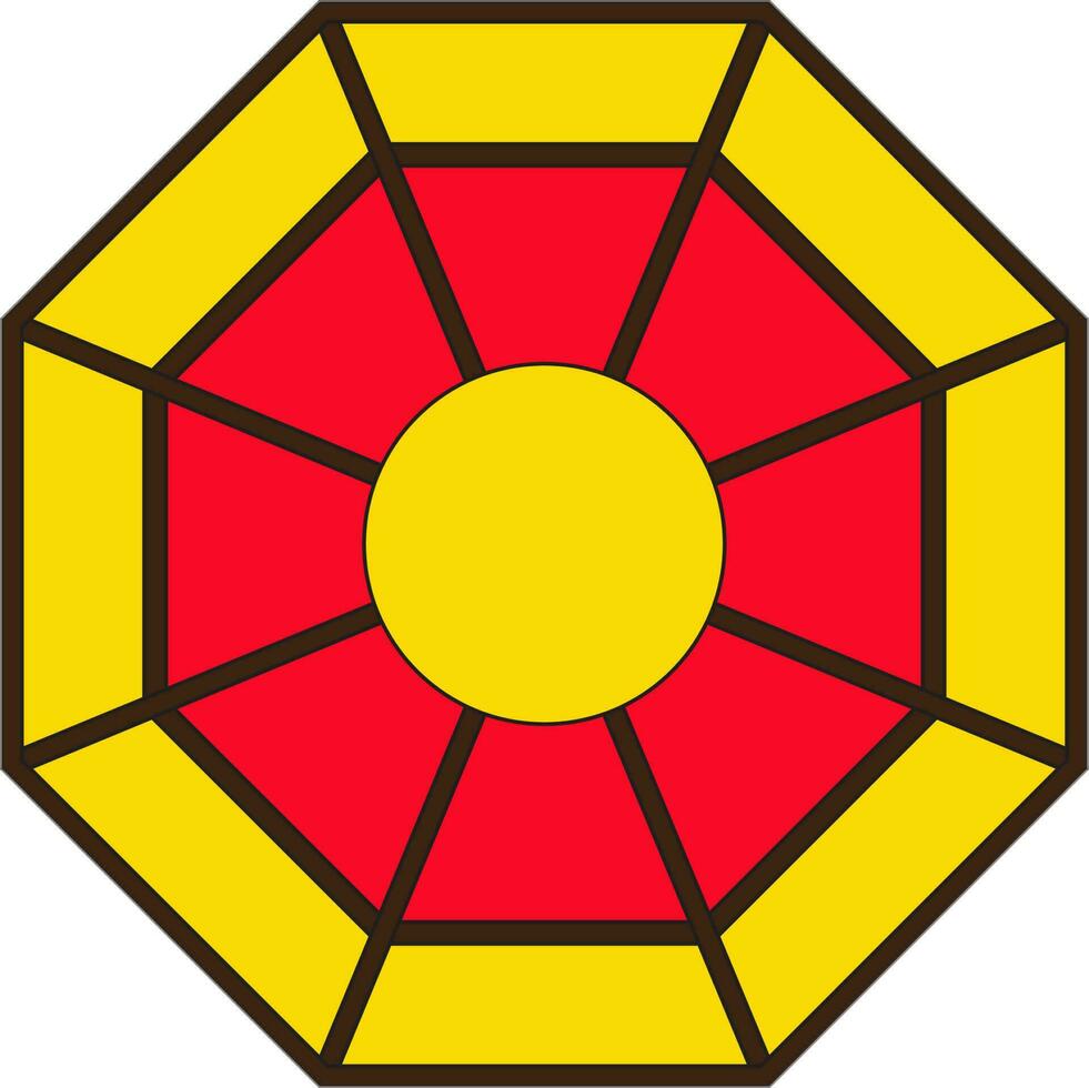 Cinese simbolo nel rosso e giallo colore con ictus per nuovo anno concetto. vettore