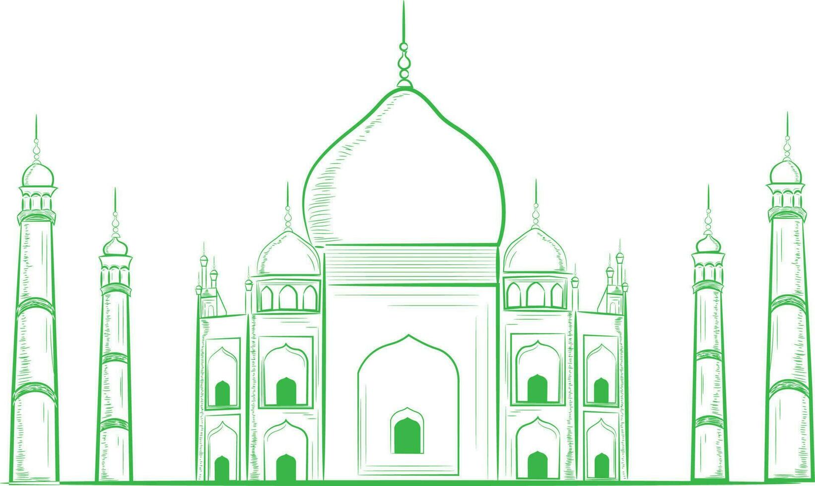 verde illustrazione di taj mahal. vettore