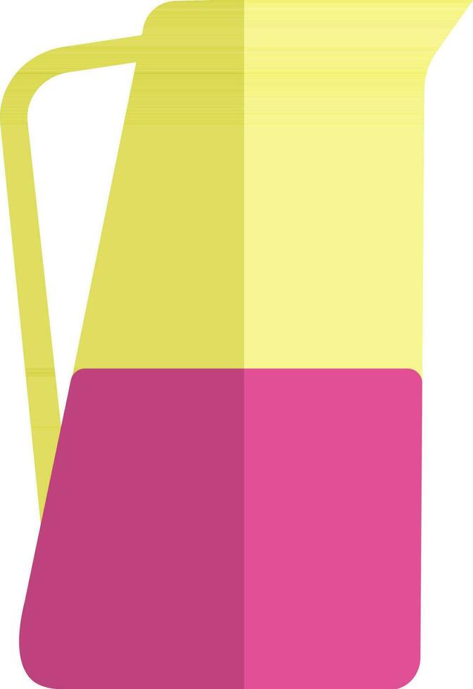 illustrazione di un' brocca nel giallo e rosa colore. vettore