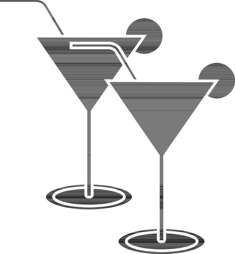 cocktail bicchieri decorato con Limone fetta e cannuccia. vettore