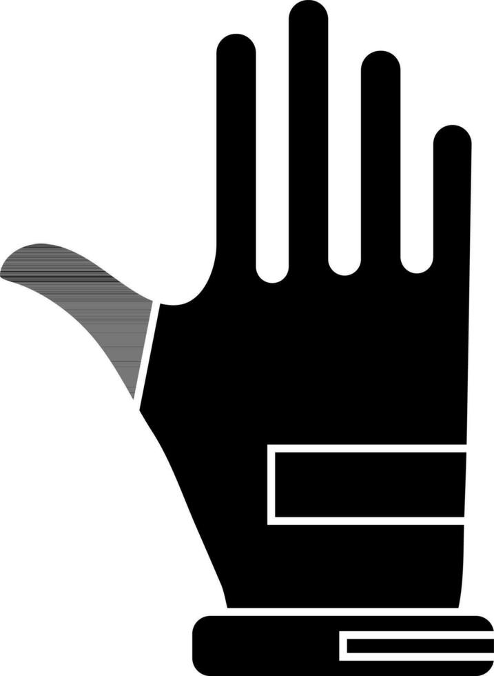 nero e bianca gli sport guanti icona nel piatto stile. vettore
