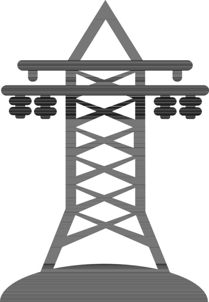 isolato nero elettrico Torre su bianca sfondo. vettore