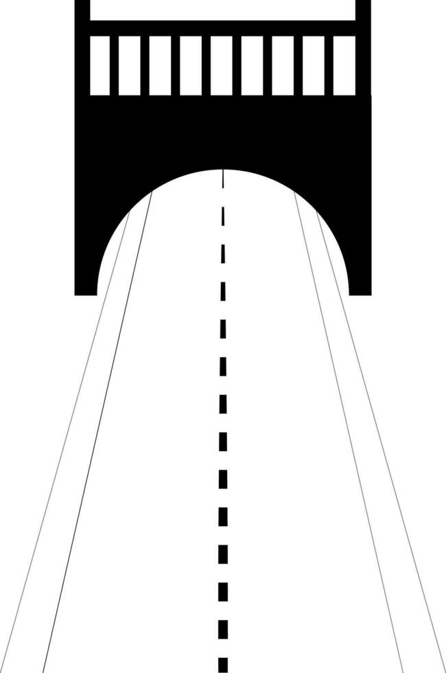 tunnel con strada nel nero e bianca colore. vettore