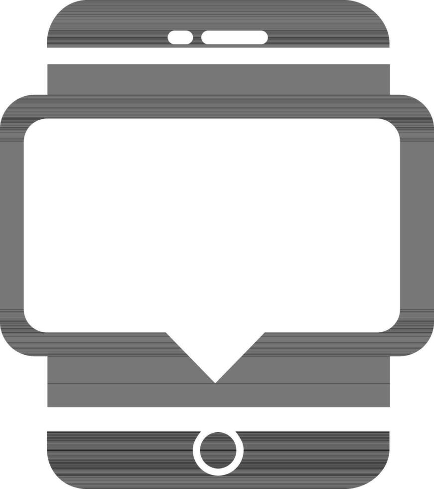 vuoto chat scatola su nero e bianca smartphone. vettore