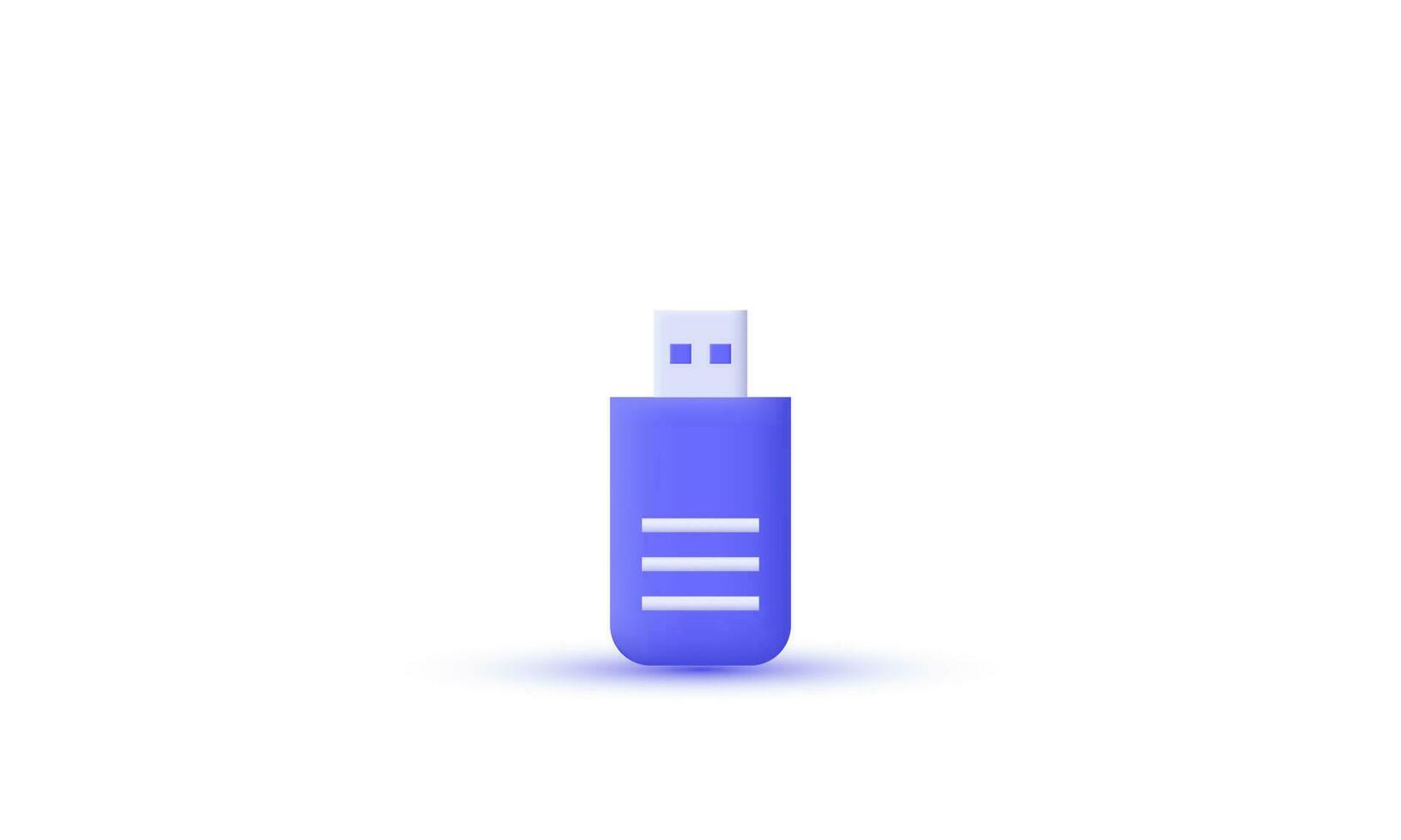 illustrazione creativo viola USB 3d vettore icona simboli isolato su sfondo