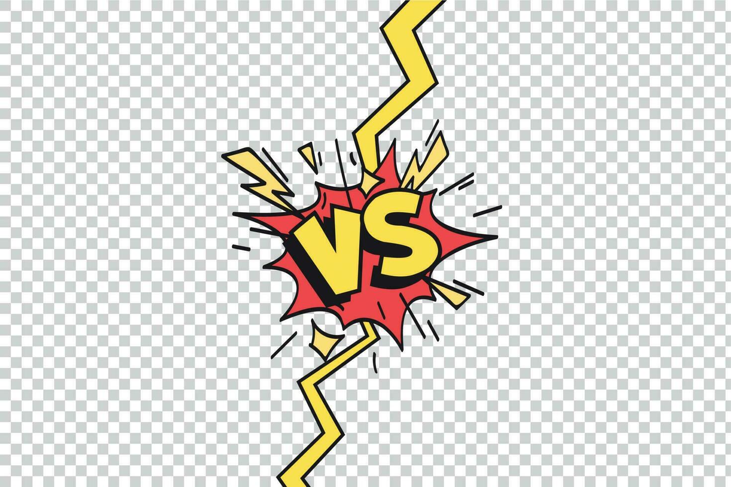 i fumetti vs telaio. contro fulmine raggio confine, comico combattente duello e combattimento confronto isolato cartone animato vettore sfondo