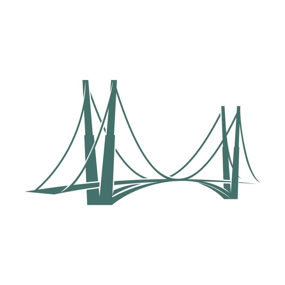 città sospensione ponte grafico icona o simbolo vettore