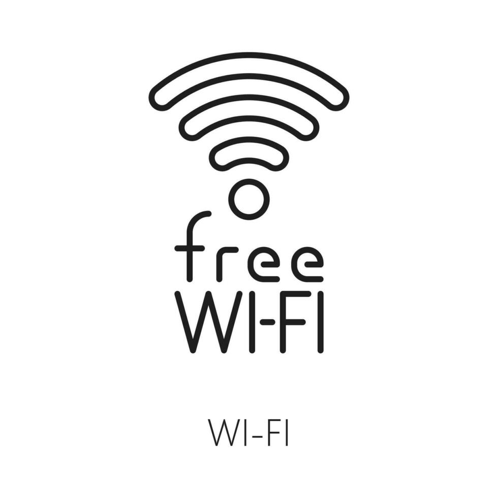 gratuito Wi-Fi Hotel servizio magro linea icona vettore