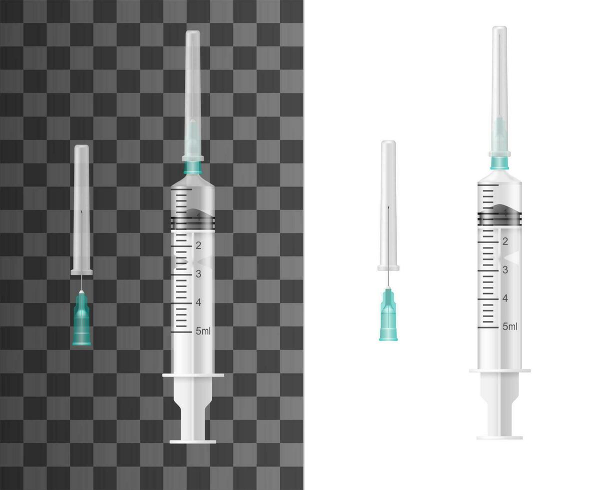 siringhe realistico modello di medico strumenti vettore