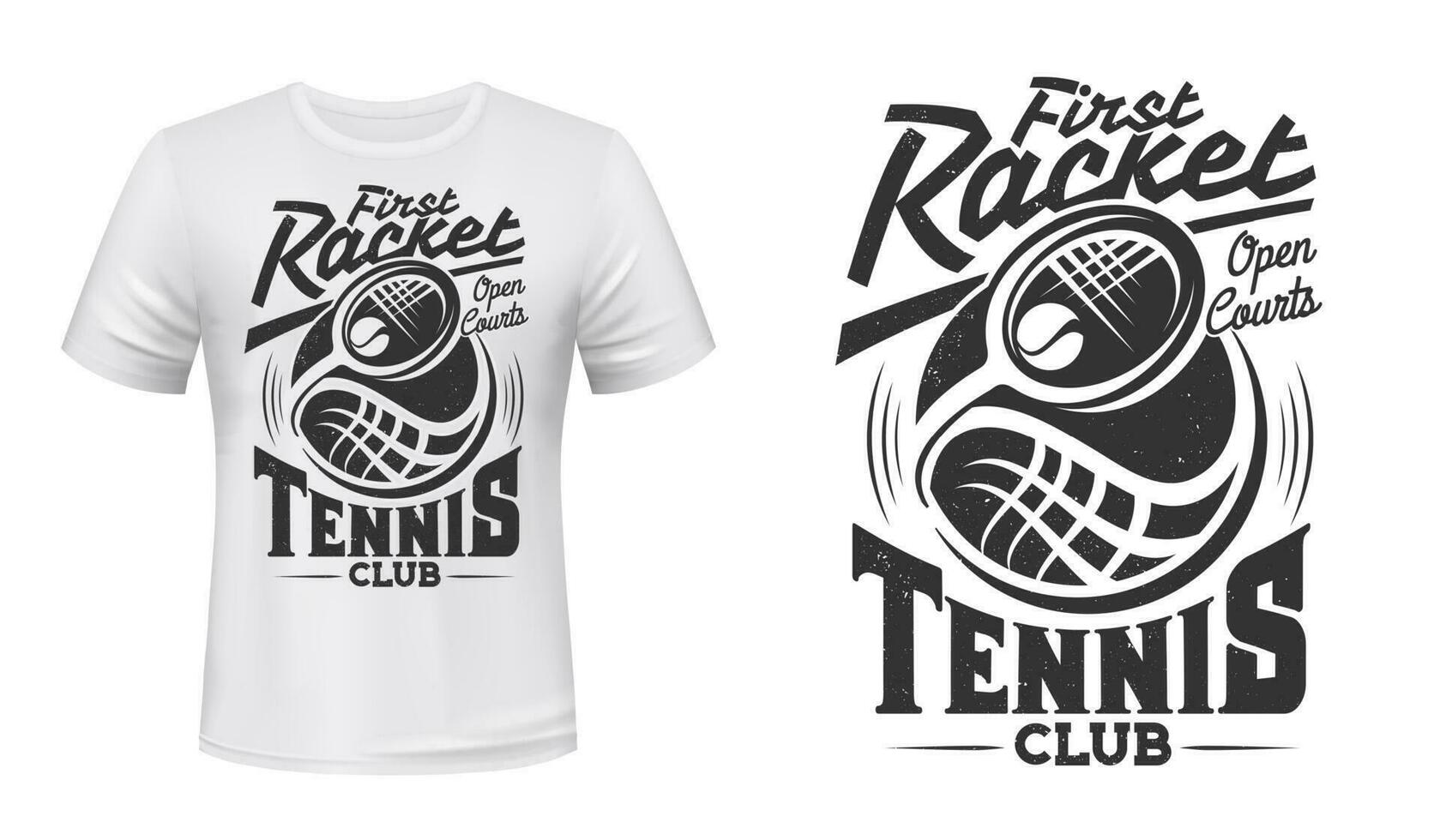 tennis club racchetta e palla vettore maglietta Stampa