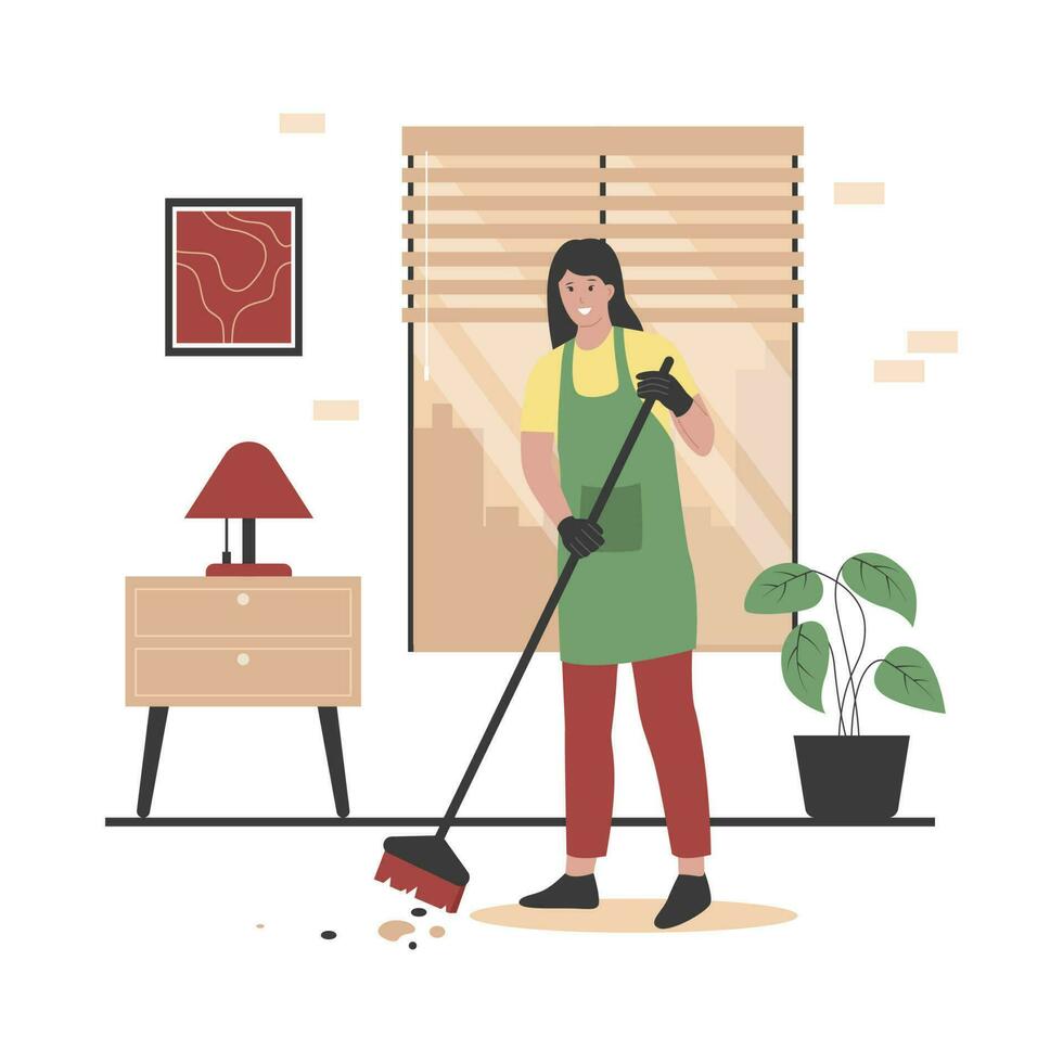 casa pulire servizio illustrazione concetto vettore