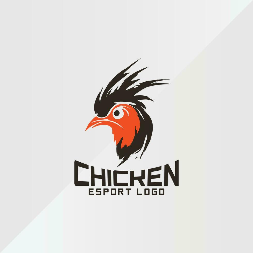 pollo logo esport squadra design gioco portafortuna vettore
