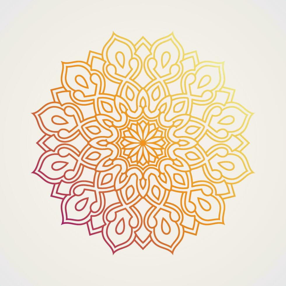 mandala con floreale oggetti e bellissimo luminosa d'oro colori. adatto per henné, tatuaggi, fotografie, colorazione libri. Islam, indù, buddha, India, Pakistan, Cinese, arabo vettore
