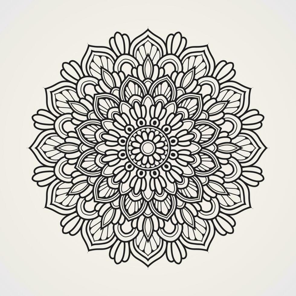 circolare floreale modelli modulo bellissimo mandala. adatto per henné, tatuaggi, colorazione libri vettore