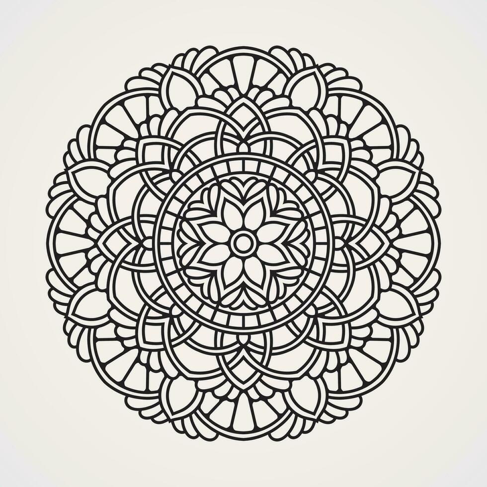 bellissimo fiore mandala. adatto per henné, tatuaggi, fotografie, colorazione libri. Islam, indù, buddha, India, Pakistan, Cinese, arabo vettore