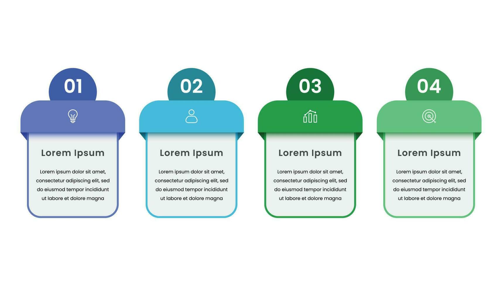 attività commerciale Infografica modello design con quattro opzioni o passaggi e icone vettore