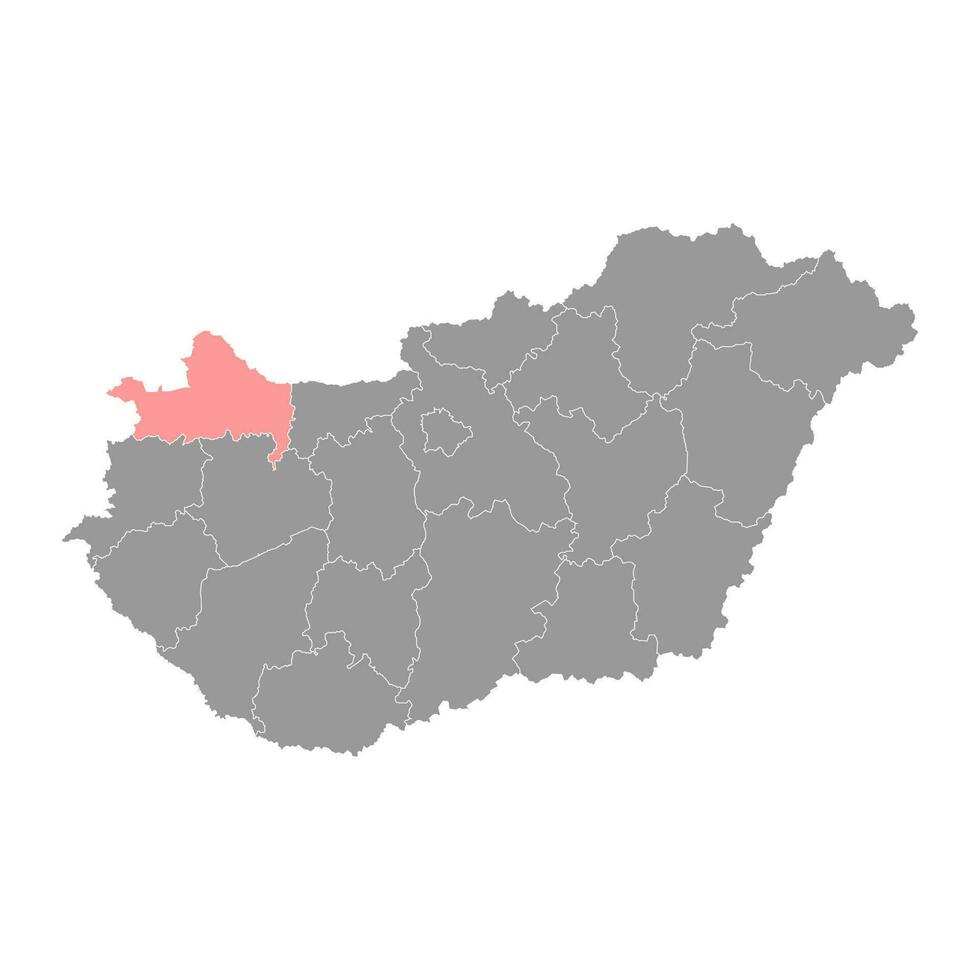 gior moson sopron contea carta geografica, amministrativo quartiere di Ungheria. vettore illustrazione.