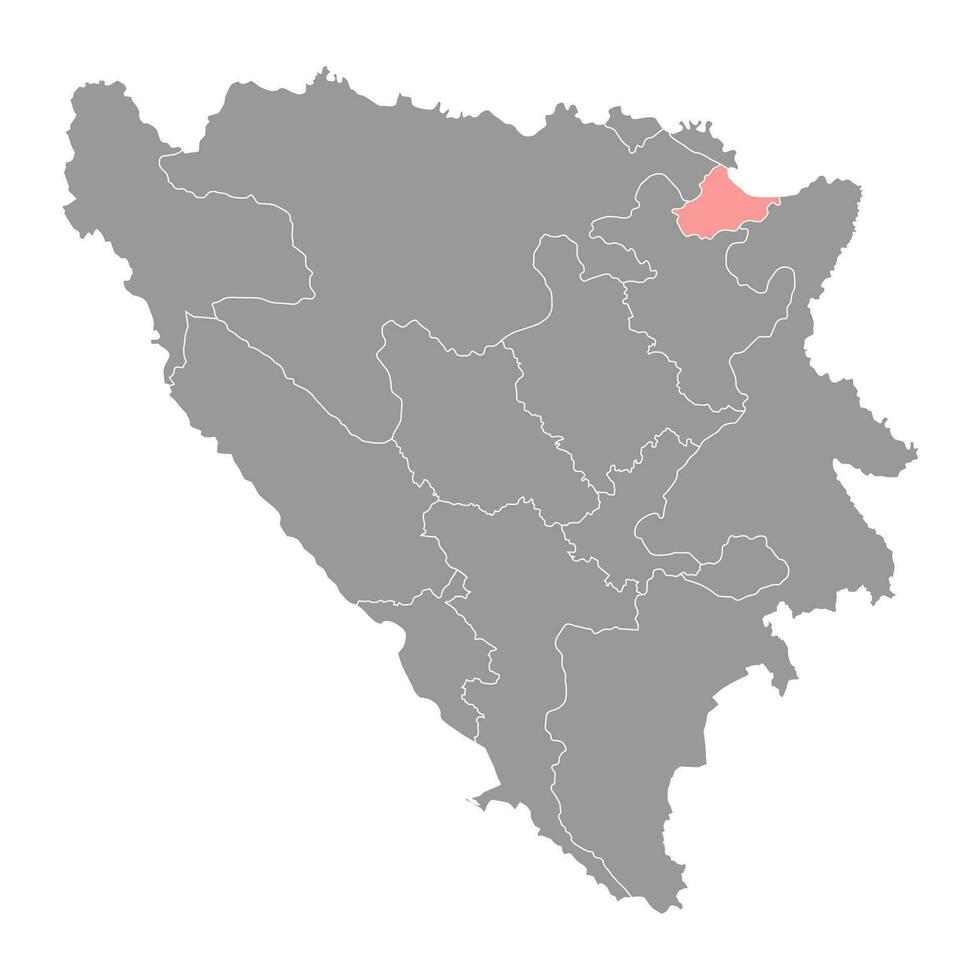 brcko quartiere carta geografica, amministrativo quartiere di federazione di bosnia e erzegovina. vettore illustrazione.