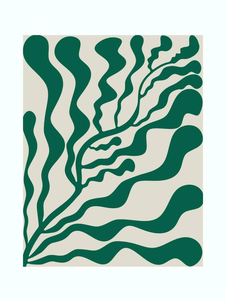 astratto botanico arte sfondo vettore. naturale mano disegnato modello design con verde foglie, rami. semplice contemporaneo stile illustrato design per tessuto, Stampa, coperchio, striscione, sfondo. vettore