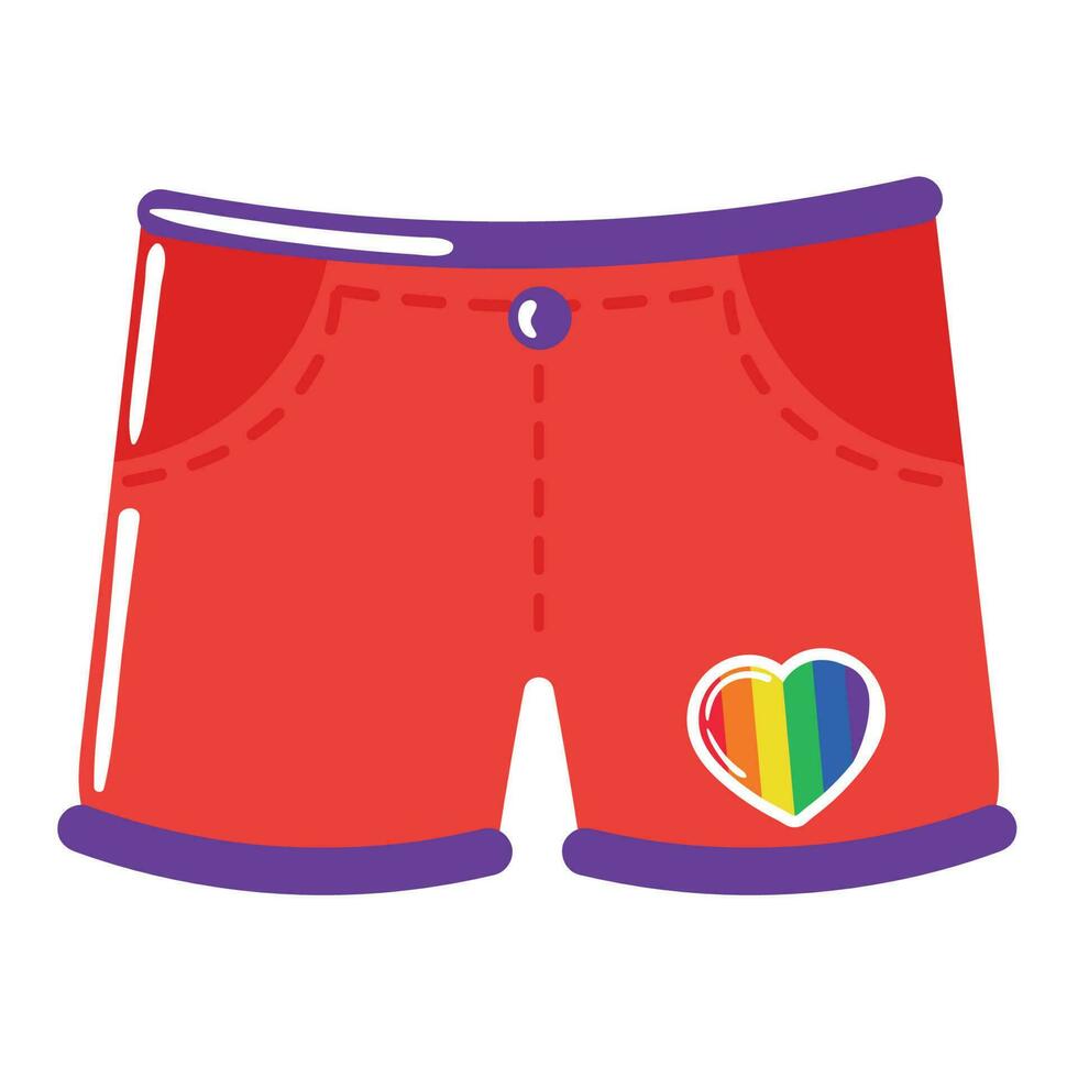 pantaloni con bandiera LGBTQ icona isolato vettore