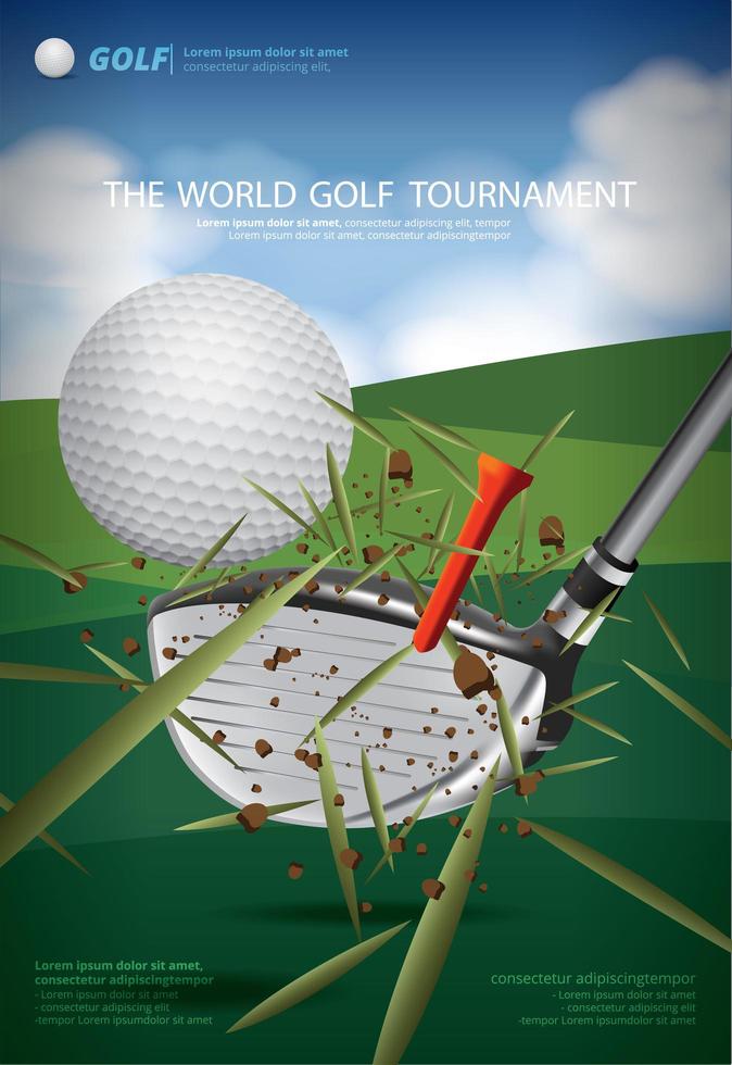 illustrazione di vettore del campionato di golf del manifesto