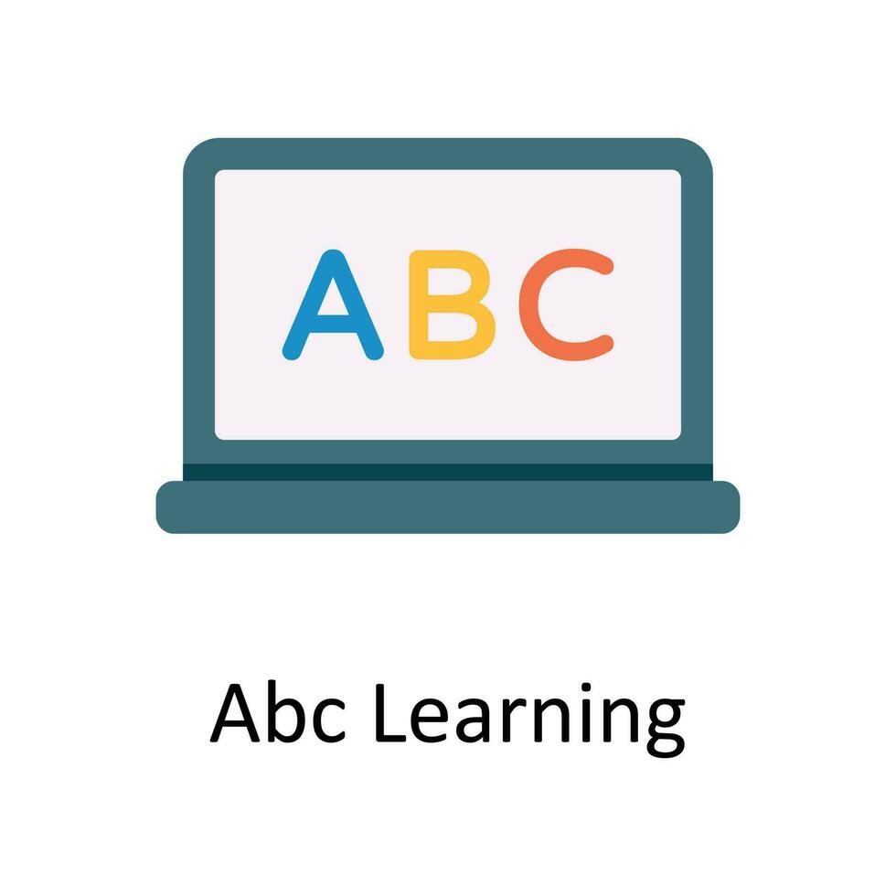 abc apprendimento vettore piatto icona design illustrazione. formazione scolastica e apprendimento simbolo su bianca sfondo eps 10 file