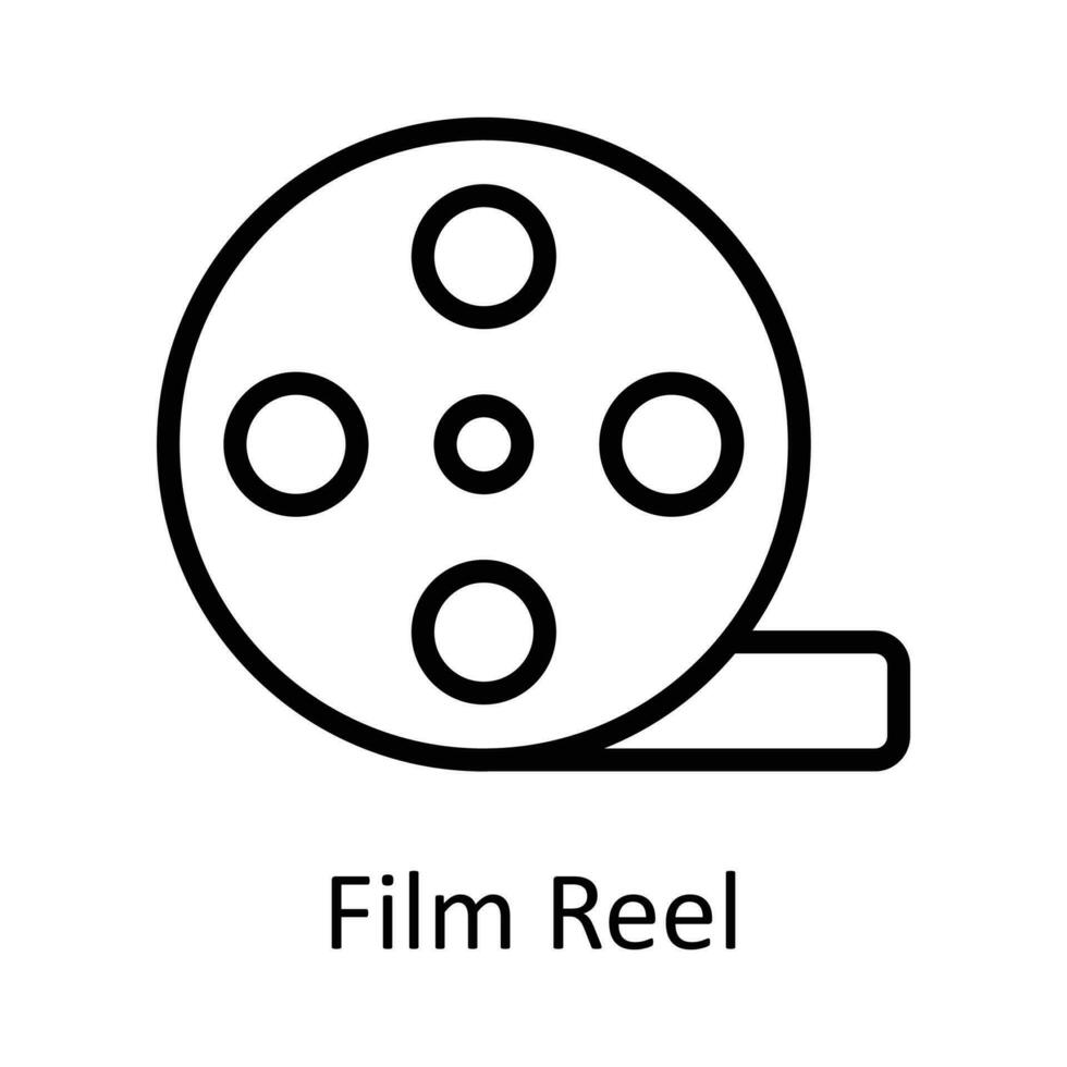 film bobina vettore schema icona design illustrazione. utente interfaccia simbolo su bianca sfondo eps 10 file