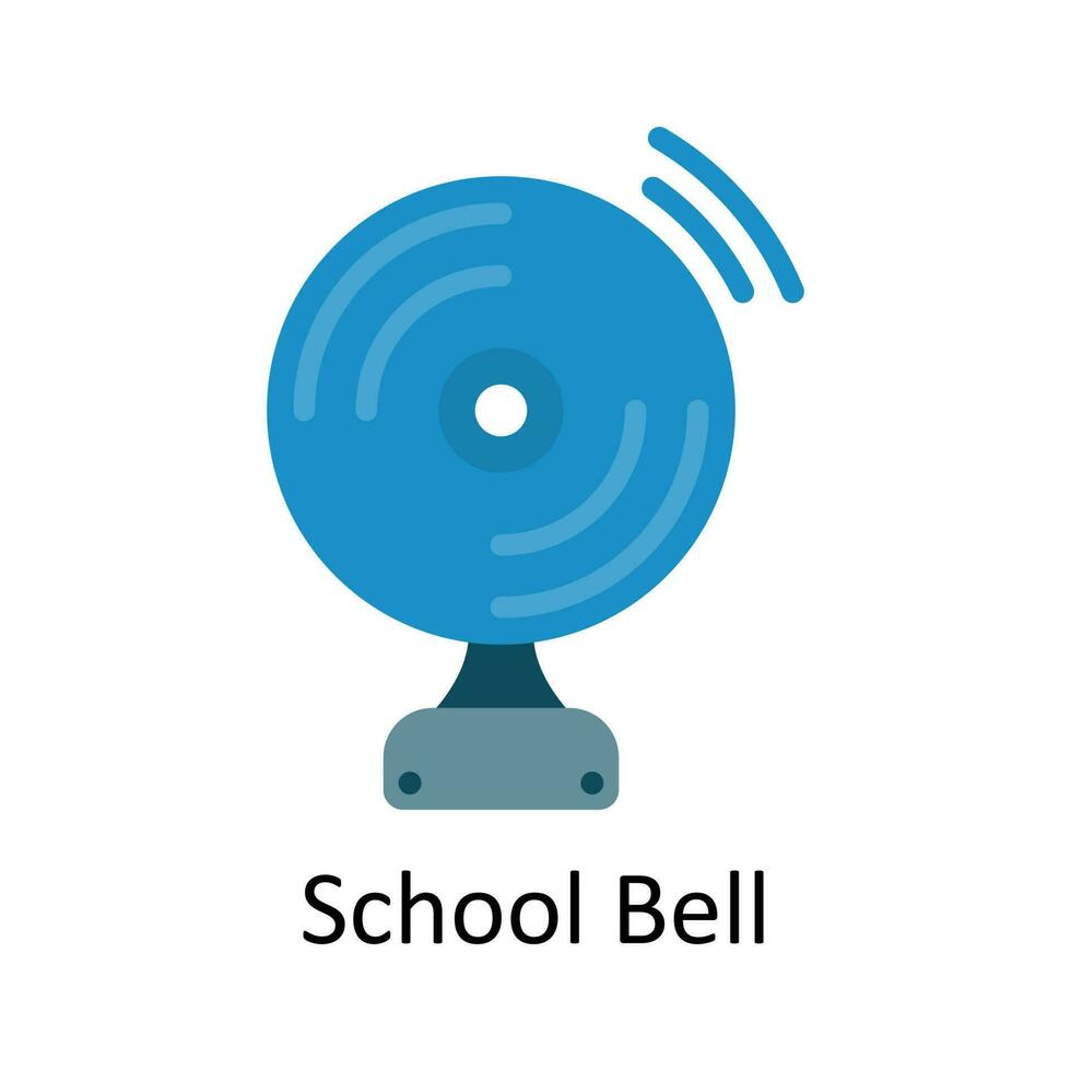 scuola campana vettore piatto icona design illustrazione. formazione scolastica e apprendimento simbolo su bianca sfondo eps 10 file