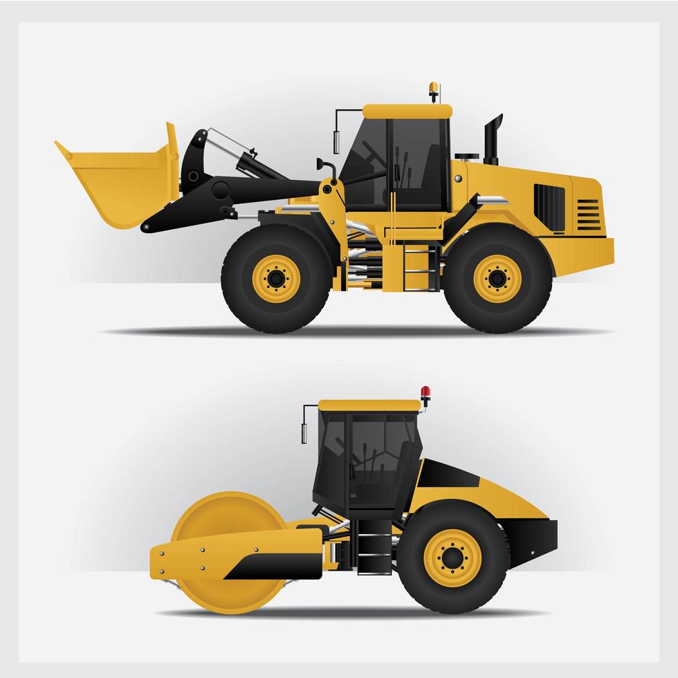 set di illustrazione vettoriale di veicoli da costruzione