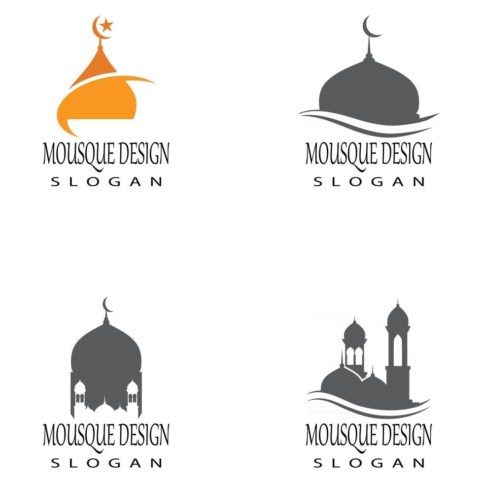 Moschea modello logo simbolo vettore illustration design