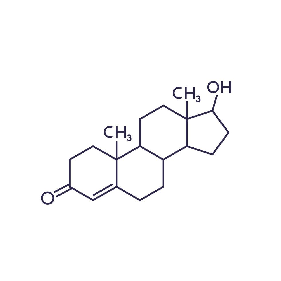 molecola di testosterone su bianco vettore