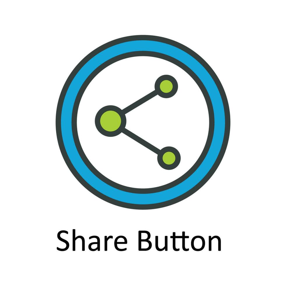 Condividere pulsante vettore riempire schema icona design illustrazione. utente interfaccia simbolo su bianca sfondo eps 10 file