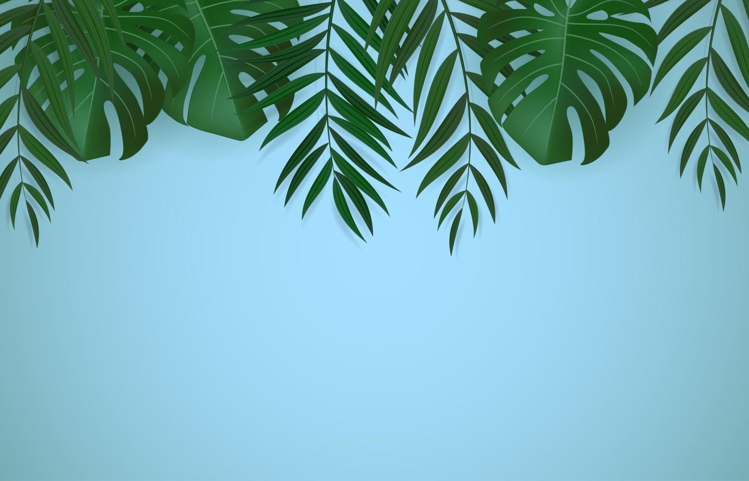 sfondo tropicale naturale realistico foglia di palma verde vettore