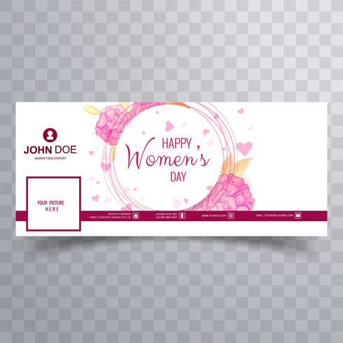 Copertina facebook femminile con design floreale vettore