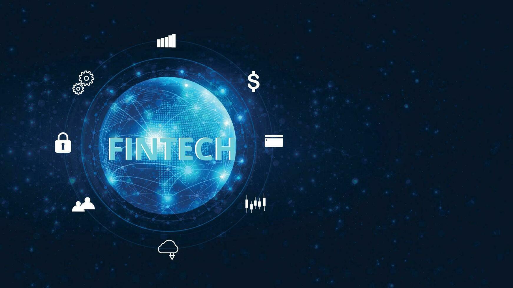 fintech. Internet di cose IoT tecnologia concetto. digitale i soldi trasferimento. finanziario tecnologia. vettore