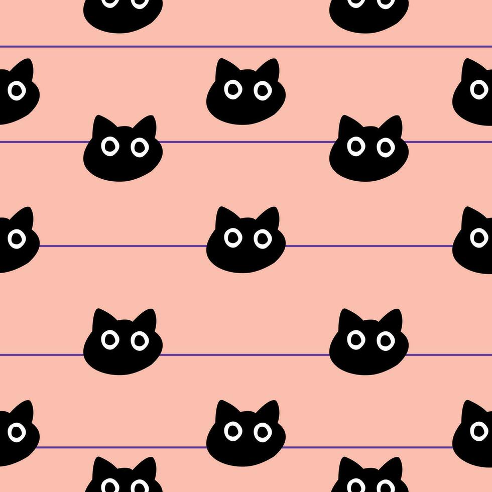 carino nero gatto viso grafico disegno illustrazioni modello. vettore