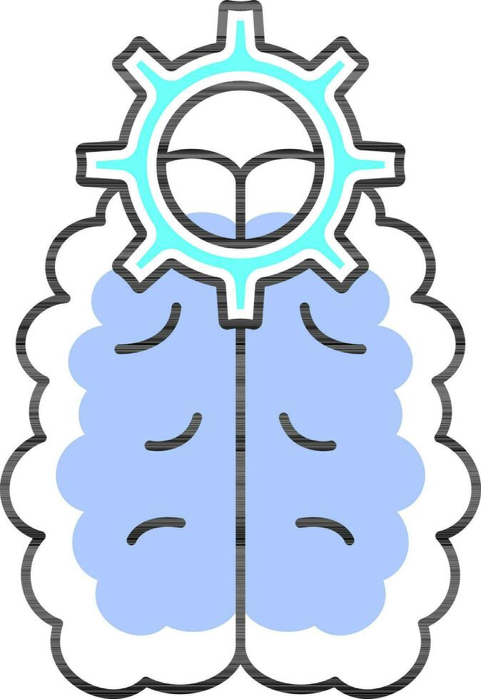 cervello ambientazione icona nel blu colore. vettore