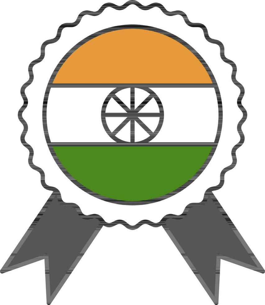 indiano distintivo con nastro piatto icona. vettore