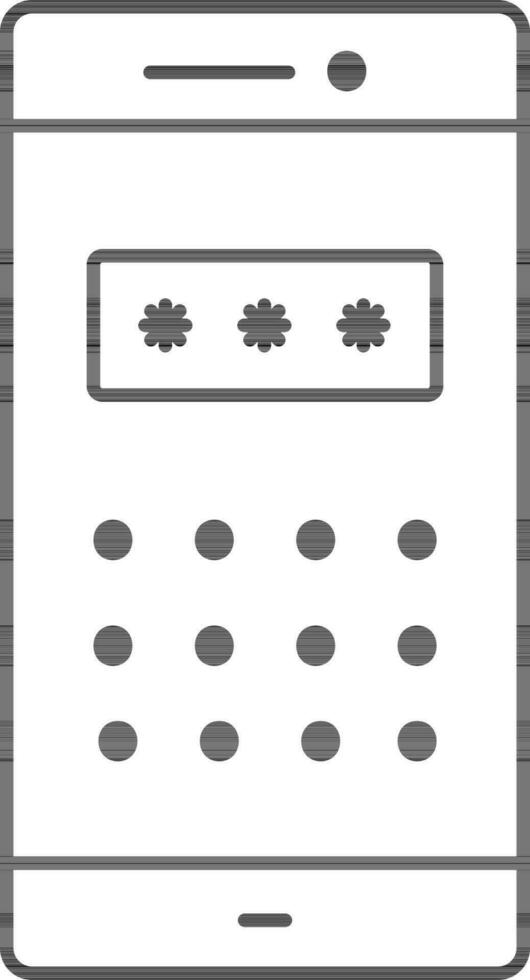 lineare stile codice di accesso nel smartphone icona. vettore