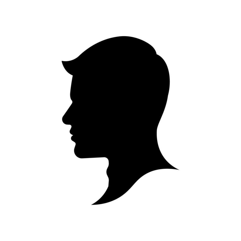 uomo testa silhouette vettore isolato su bianca sfondo.