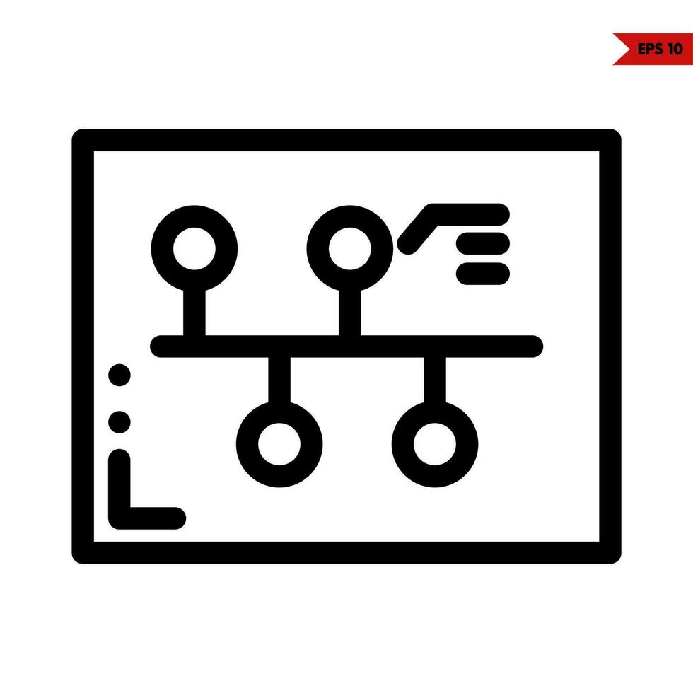 elemento nel telaio linea icona vettore