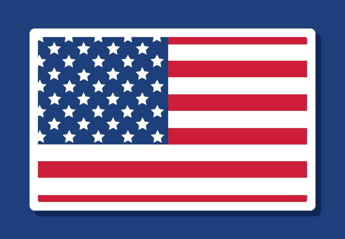 vettore Immagine di americano bandiera. etichetta nel il modulo di il bandiera di America su un' blu sfondo. vettore